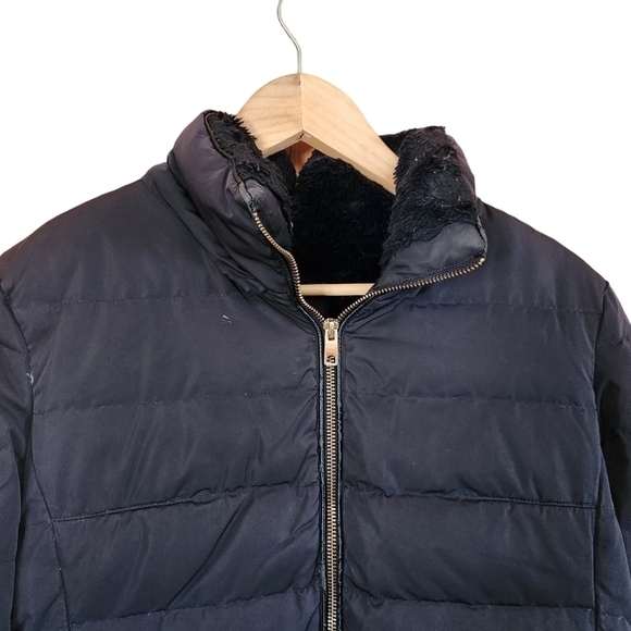 Zara Basic outerwear black anorak puffer  zip up long sleeve winter jacket - Picture 4 of 12